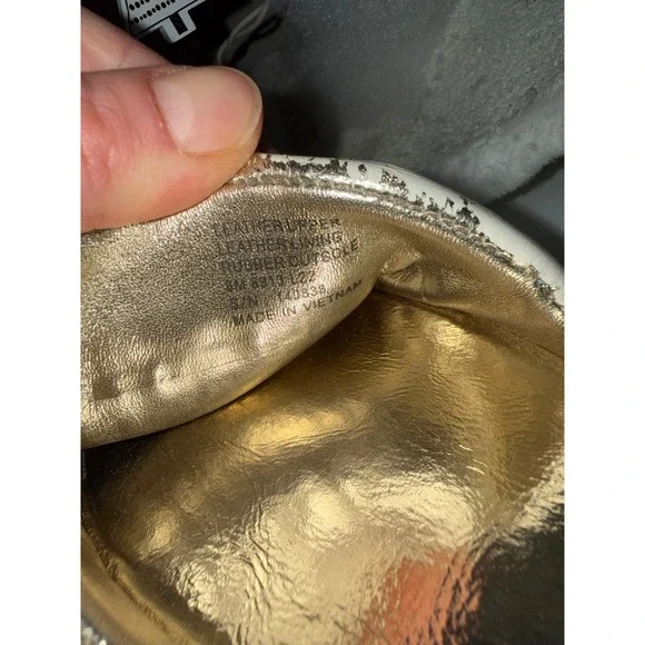 Tory Burch Miller Metal Logo Slides Gold Metallic Leather Sandals Women Size 8 - Picture 8 of 9